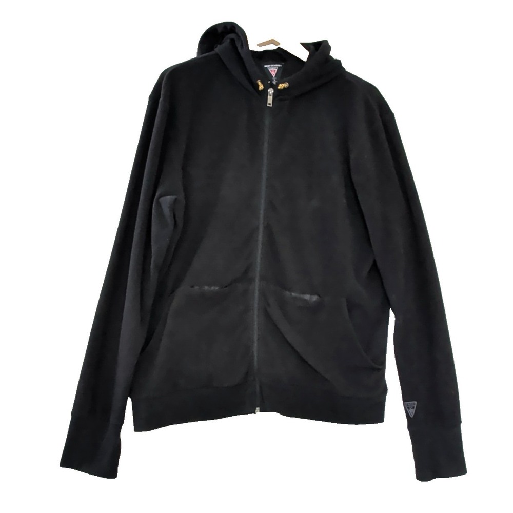 ScotteVest The Hoodie Fleece Jacket Mens L Black‎ Full Zip Travel Outdoor Active